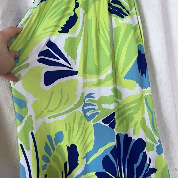 EUC Gretchen Scott Tassel Tie Sleeveless Dress In Blue And Green Size M - Picture 7 of 12